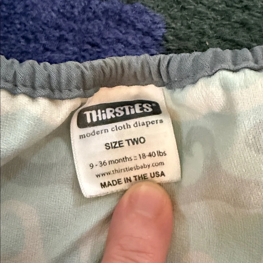 Thirsties diaper cover, GUC, size Two, Snap closure, adjustable snaps